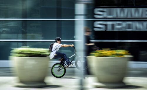 person riding bicycle